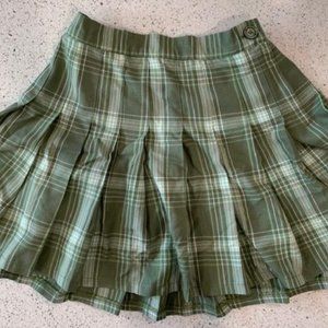 Aerie Plaid Green Skirt